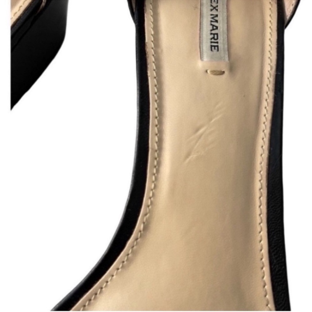 Alex Marie Wedge Ankle Strap Sandals Leather Black Size 9.5W - Picture 13 of 13